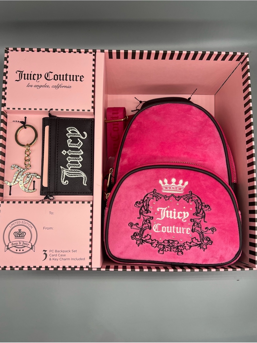 Juicy couture heritage backpack gift set
